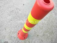 Orange Flexible Posts Molded Rubber Products 75cm Traffic Delineator Post