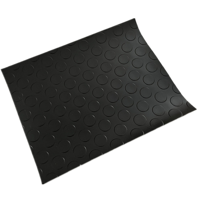 Karpet lantai PVC hitam bulat yang tahan kelembaban dan tahan aus